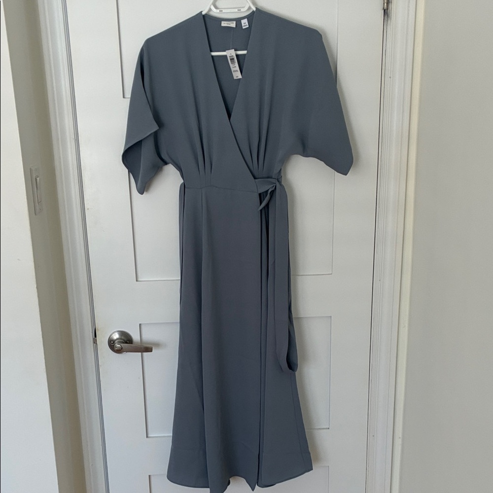 Babaton Allude dress size xs shady blue colour NWT wraparound evening dress